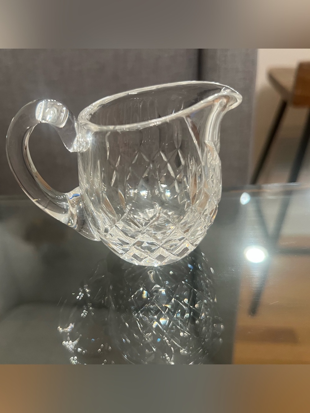 Waterford Cut Crystal Creamer Pitcher - Clear Glass